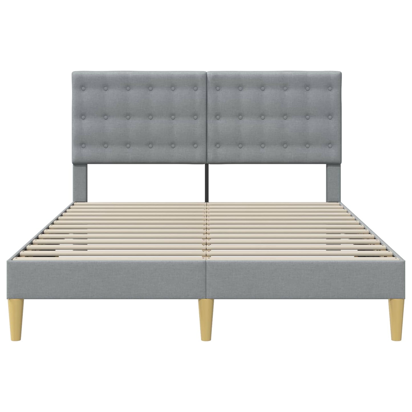 Bedframe met hoofdeinde Lichtgrijs 140 x 190 cm Stof