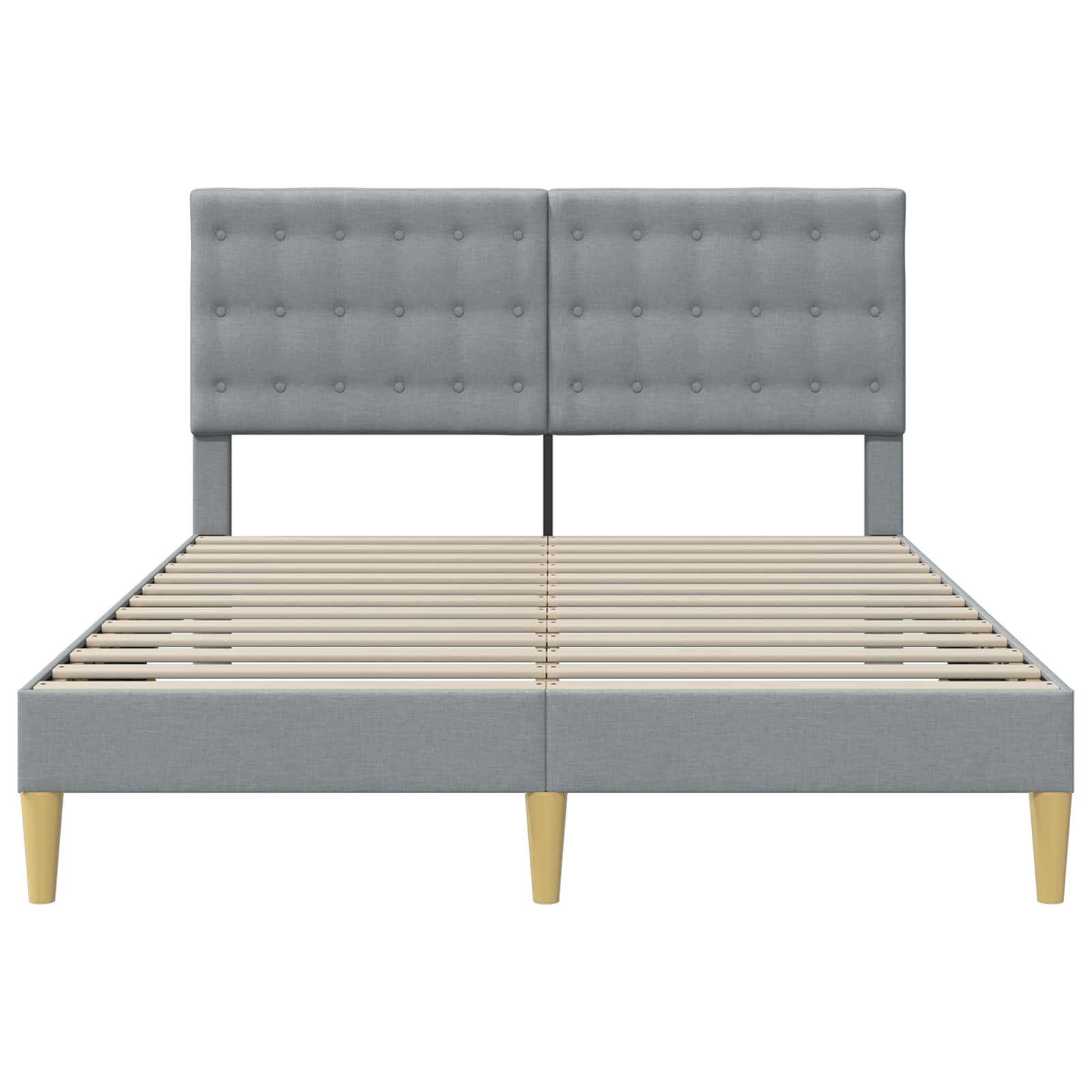 Bedframe met hoofdeinde Lichtgrijs 140 x 190 cm Stof