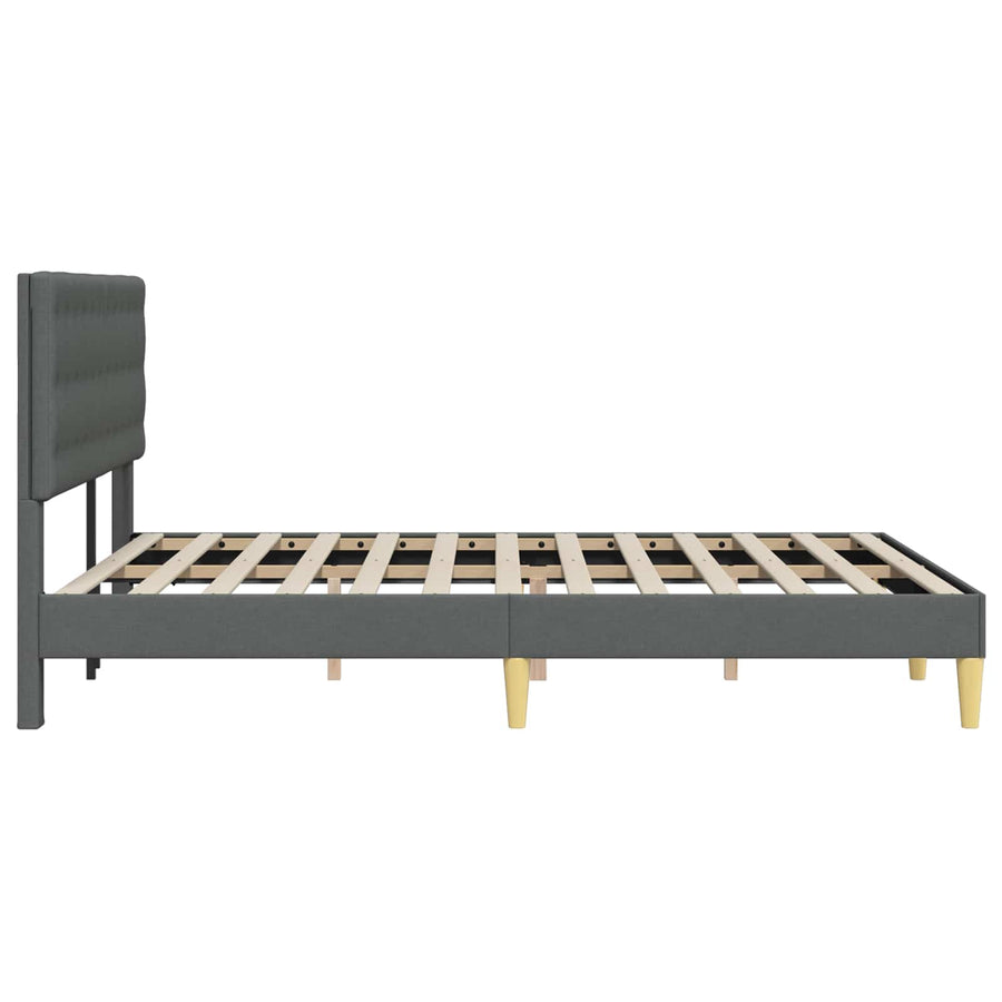 Bedframe met hoofdeinde Donkergrijs 140 x 190 cm Stof