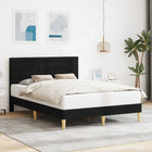 Bed Frame with Headboard Black 140 x 190 cm Fabric