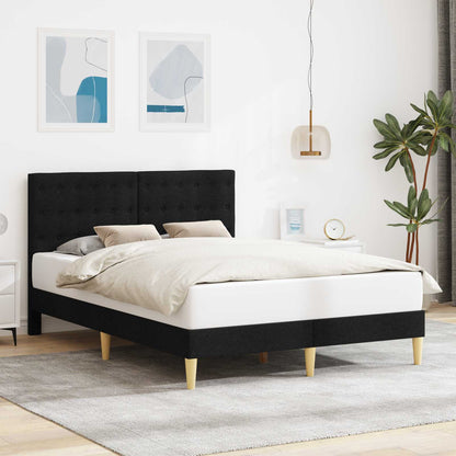 Bedframe met hoofdeinde Zwart 140 x 190 cm Stof