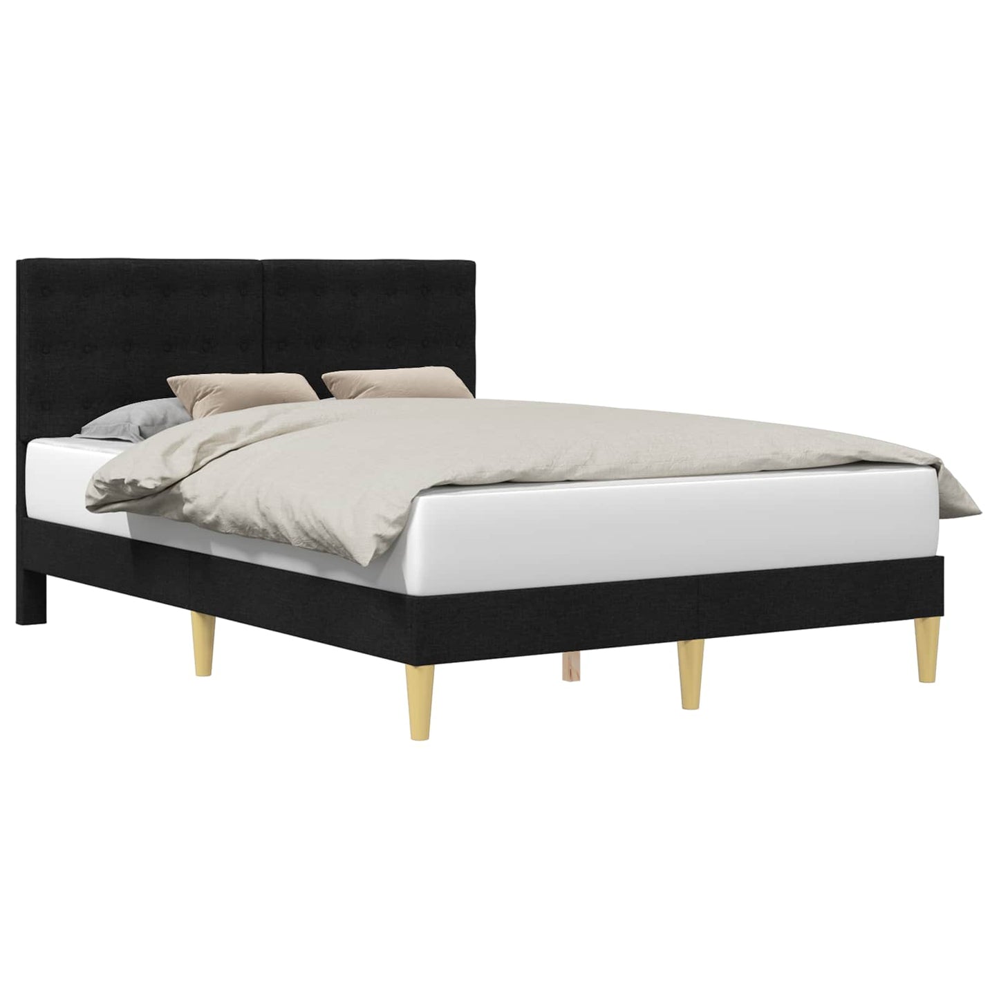Bedframe met hoofdeinde Zwart 140 x 190 cm Stof