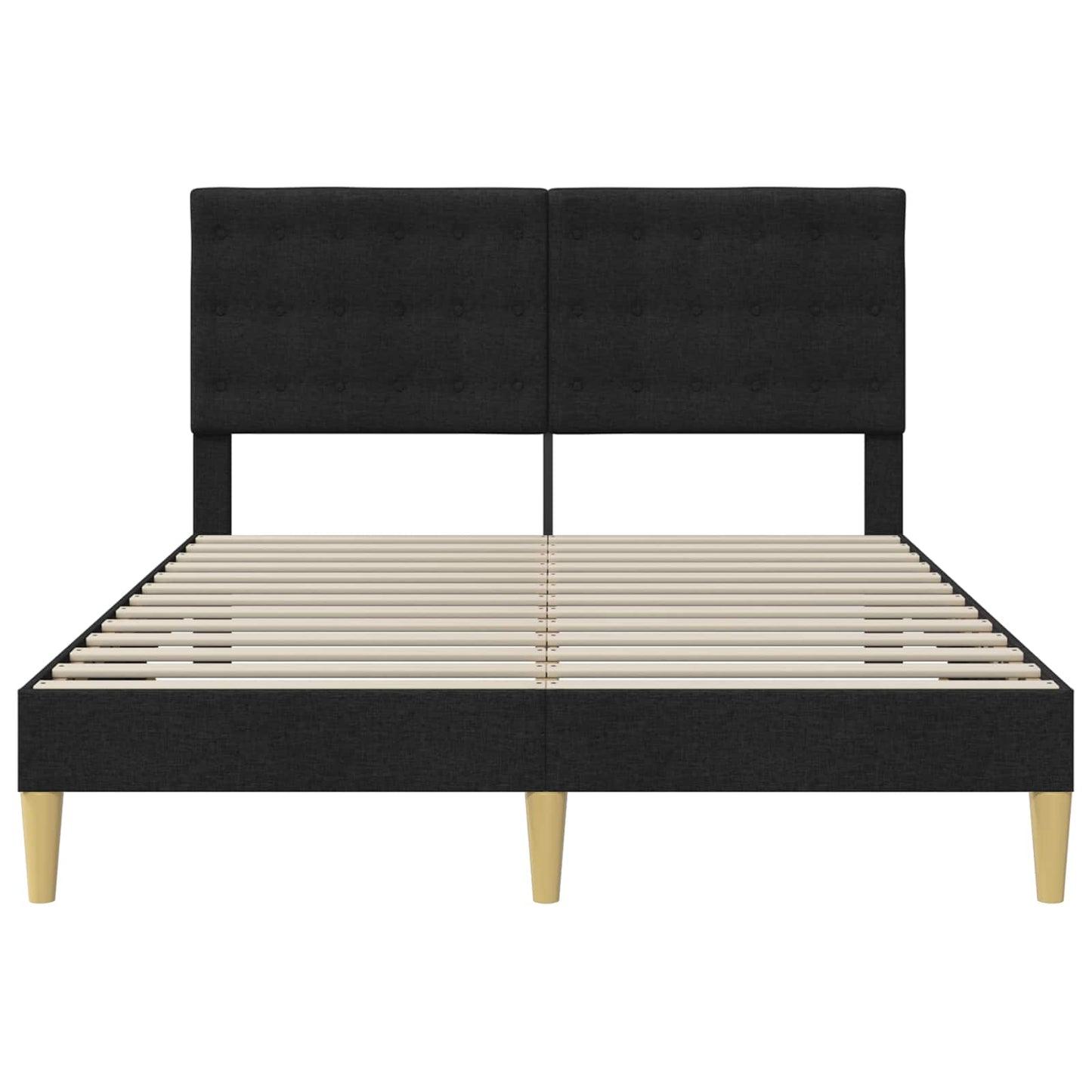 Bedframe met hoofdeinde Zwart 140 x 190 cm Stof