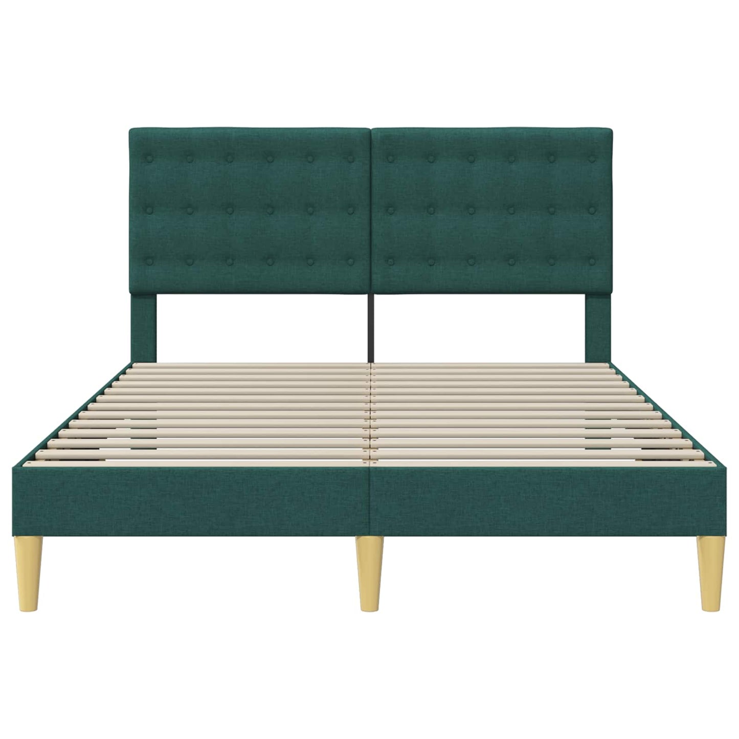 Bedframe met hoofdeinde Donkergroen 140 x 190 cm Stof