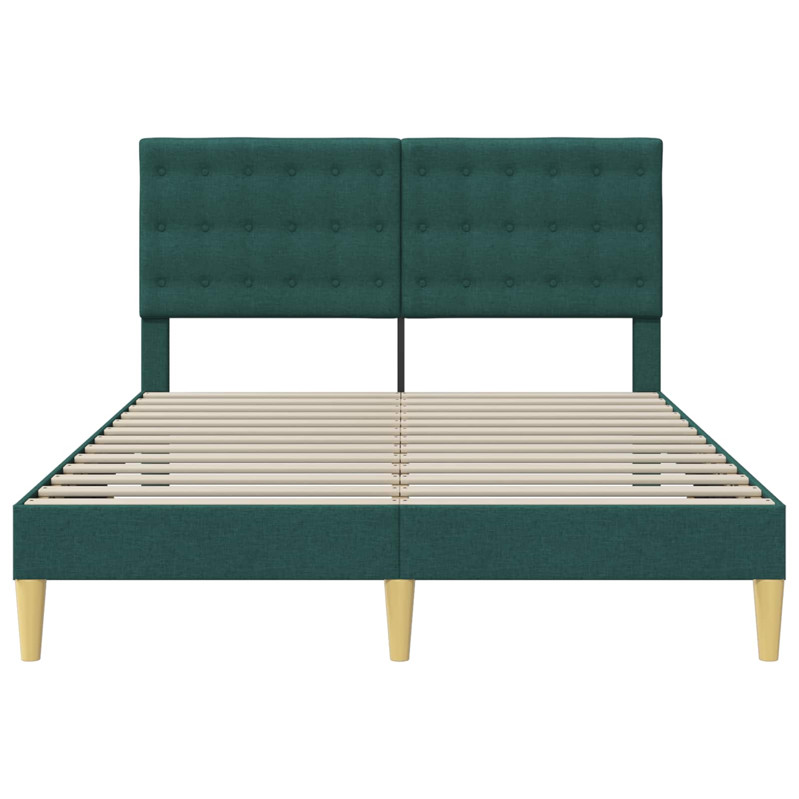 Bedframe met hoofdeinde Donkergroen 140 x 190 cm Stof