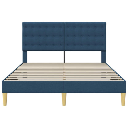 Bedframe met hoofdeinde Blauw 140 x 190 cm Stof