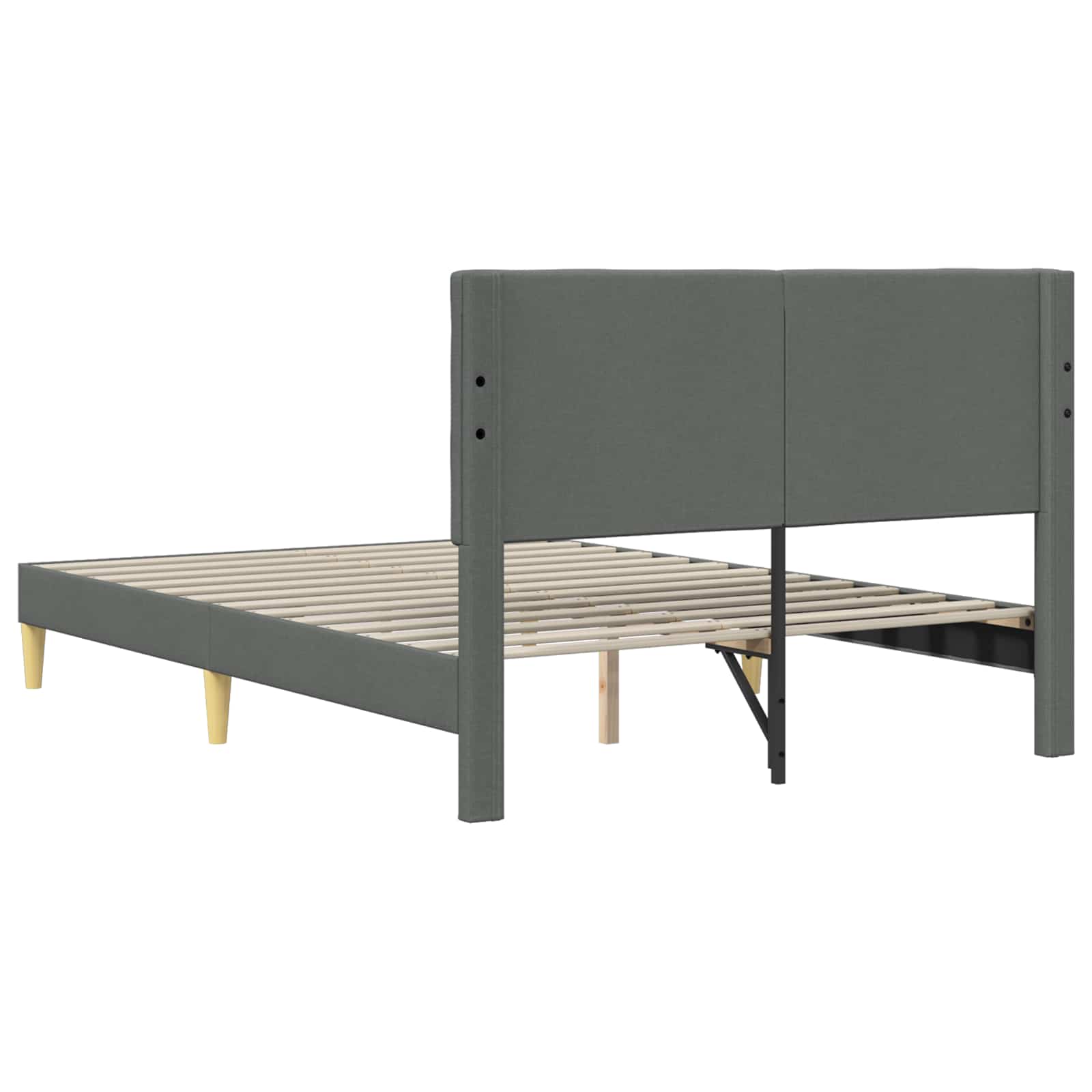 Bedframe met hoofdeinde Donkergrijs 140 x 200 cm Stof