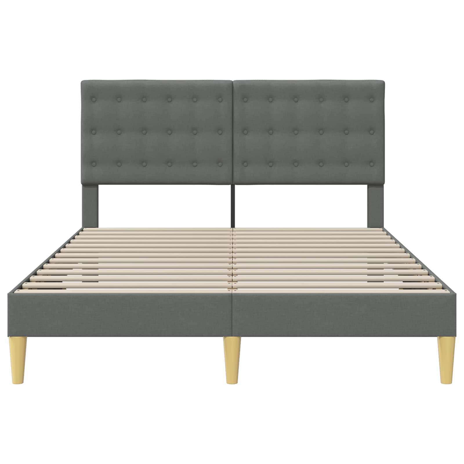 Bedframe met hoofdeinde Donkergrijs 140 x 200 cm Stof