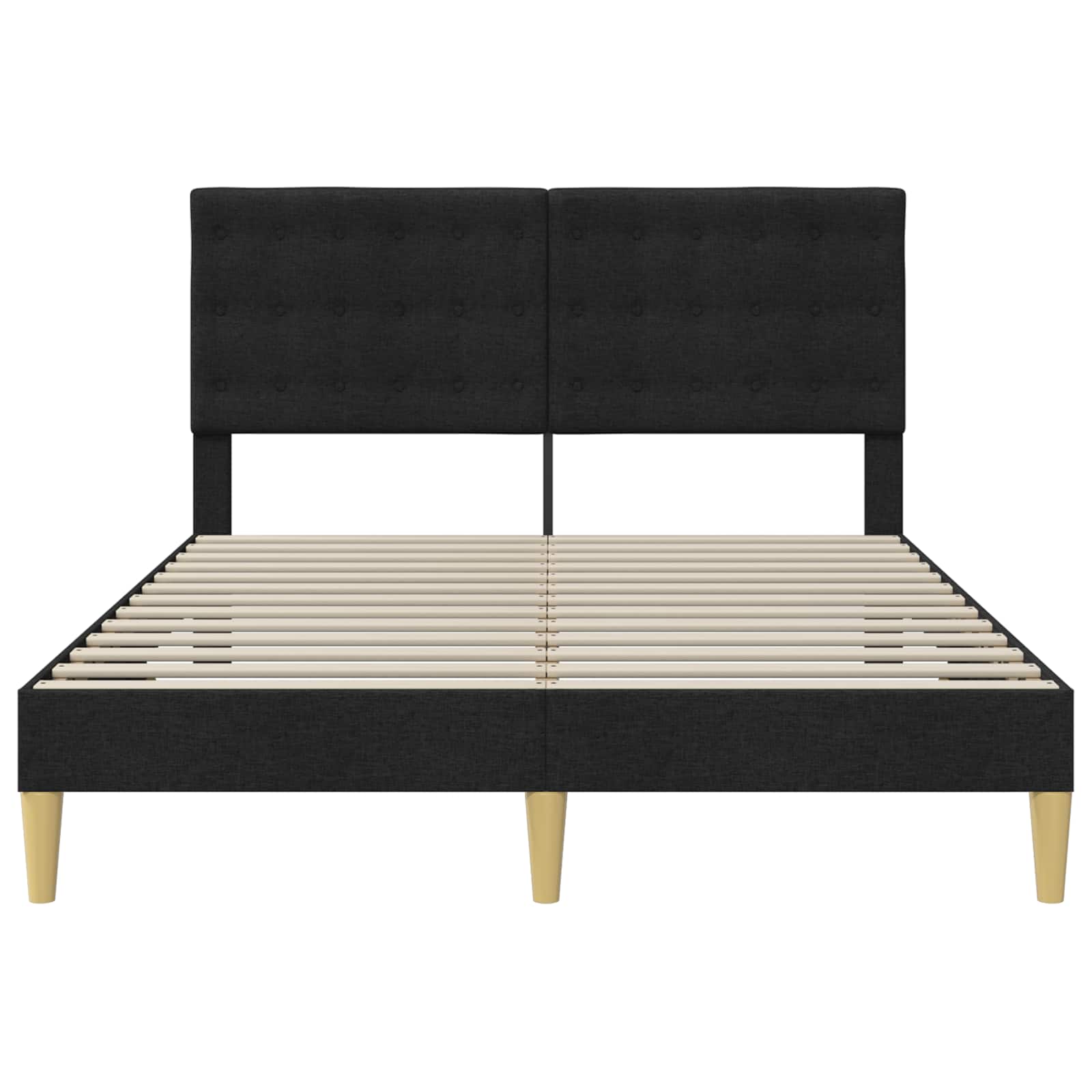 Bedframe met hoofdeinde Zwart 140 x 200 cm Stof