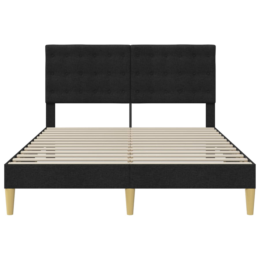 Bedframe met hoofdeinde Zwart 140 x 200 cm Stof