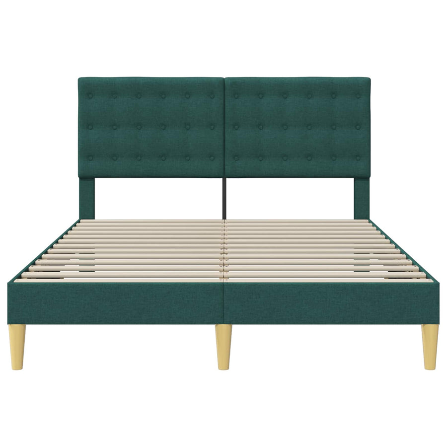 Bedframe met hoofdeinde Donkergroen 140 x 200 cm Stof