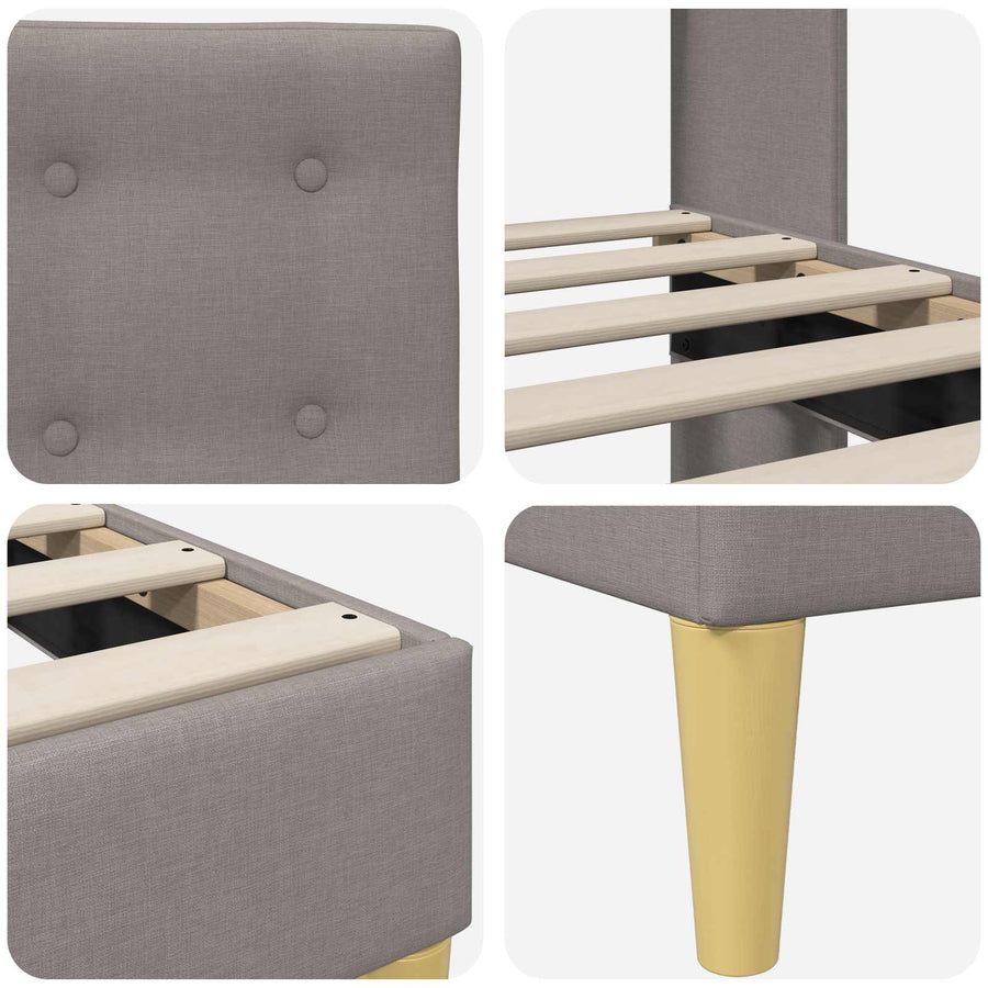 Bedframe met hoofdeinde Taupe 140 x 200 cm Stof