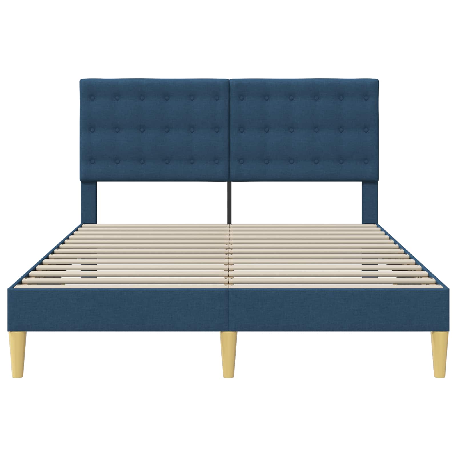Bedframe met hoofdeinde Blauw 140 x 200 cm Stof