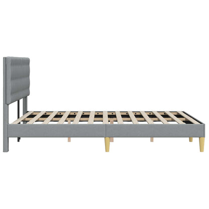 Bedframe met hoofdeinde Lichtgrijs 160 x 200 cm Stof