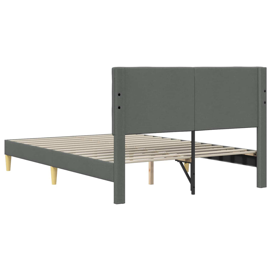 Bedframe met hoofdeinde Donkergrijs 160 x 200 cm Stof