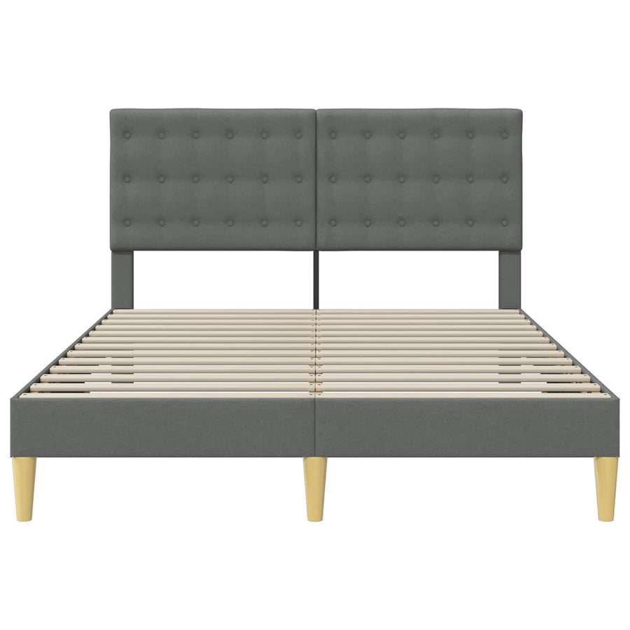 Bedframe met hoofdeinde Donkergrijs 160 x 200 cm Stof