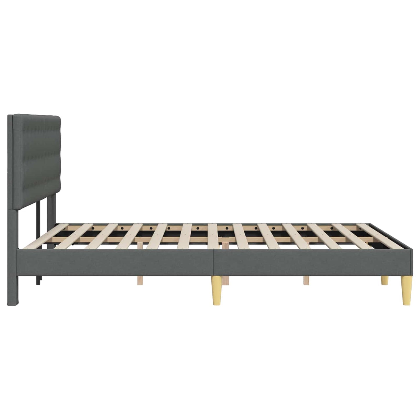 Bedframe met hoofdeinde Donkergrijs 160 x 200 cm Stof