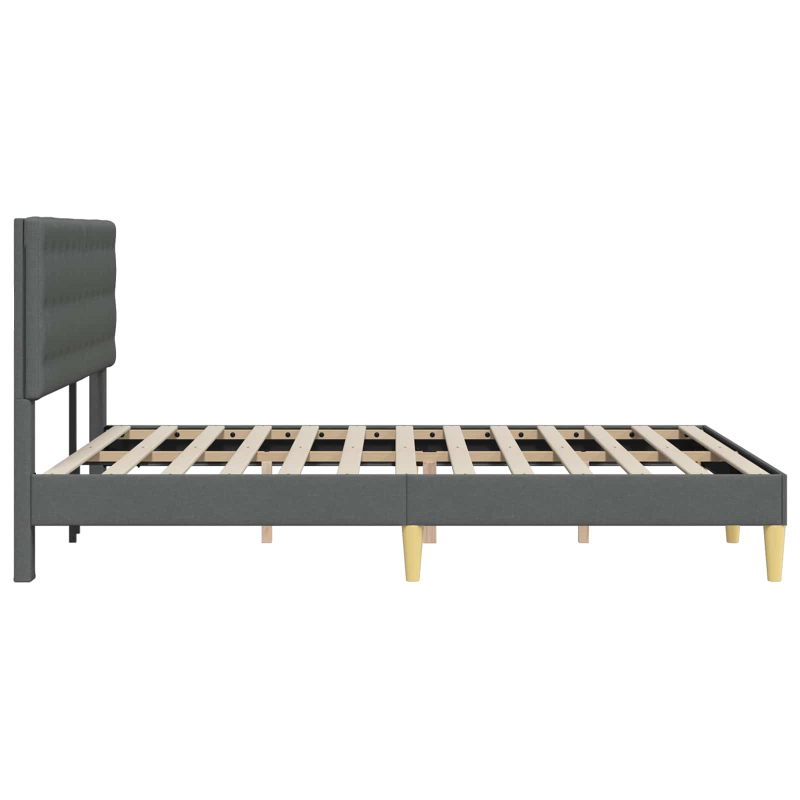 Bedframe met hoofdeinde Donkergrijs 160 x 200 cm Stof