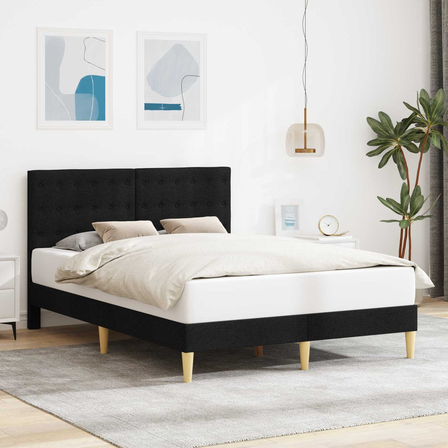 Bedframe met hoofdeinde Zwart 160 x 200 cm Stof