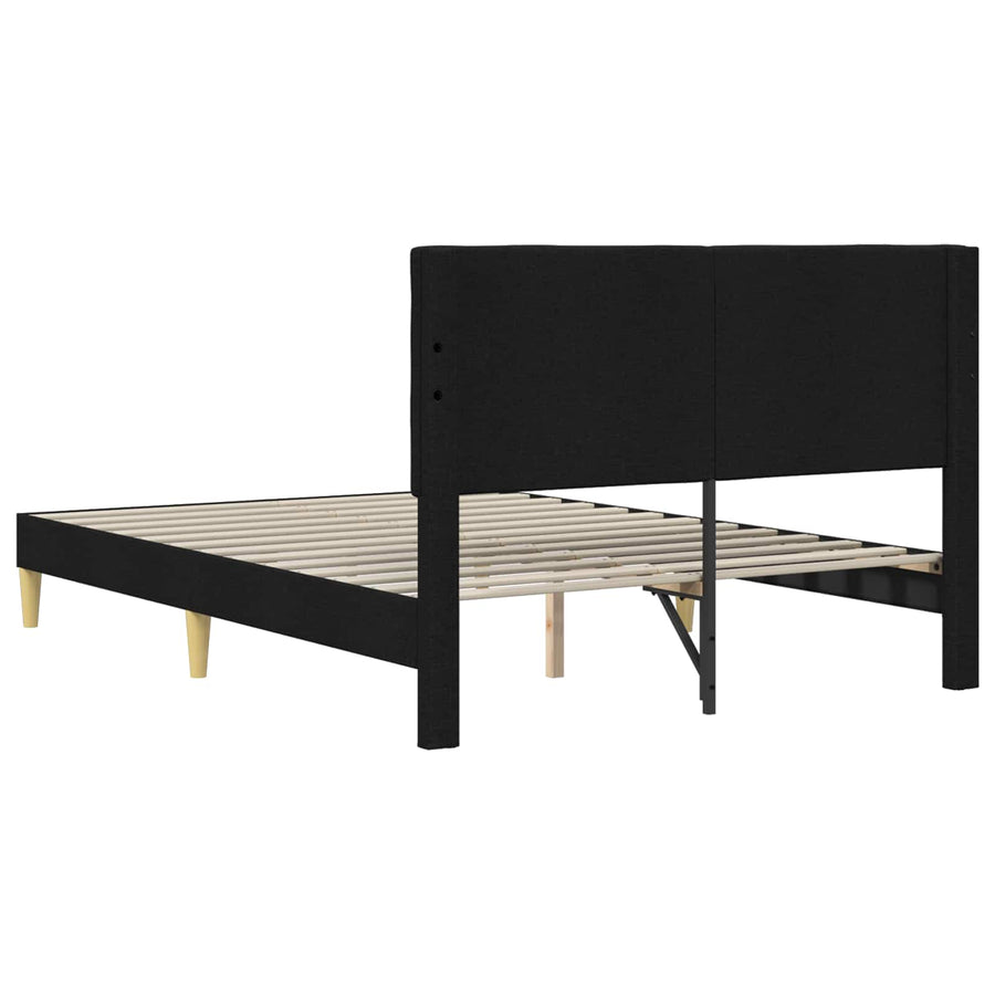 Bedframe met hoofdeinde Zwart 160 x 200 cm Stof