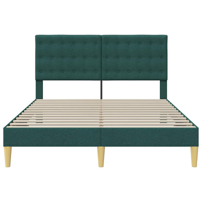Bedframe met hoofdeinde Donkergroen 160 x 200 cm Stof