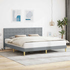 Bed Frame with Headboard Light Grey 180 x 200 cm Fabric