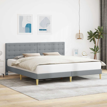 Bedframe met hoofdeinde Lichtgrijs 180 x 200 cm Stof