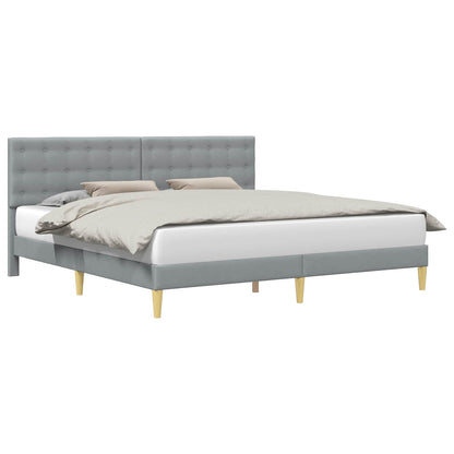 Bedframe met hoofdeinde Lichtgrijs 180 x 200 cm Stof