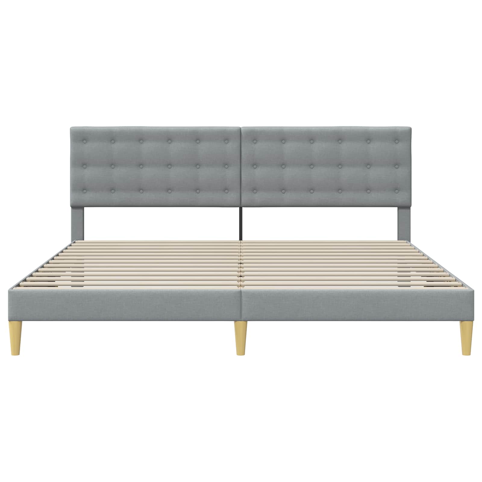 Bedframe met hoofdeinde Lichtgrijs 180 x 200 cm Stof