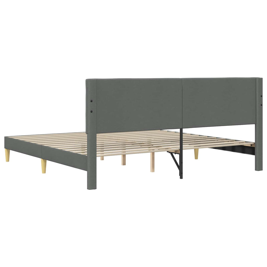 Bedframe met hoofdeinde Donkergrijs 180 x 200 cm Stof