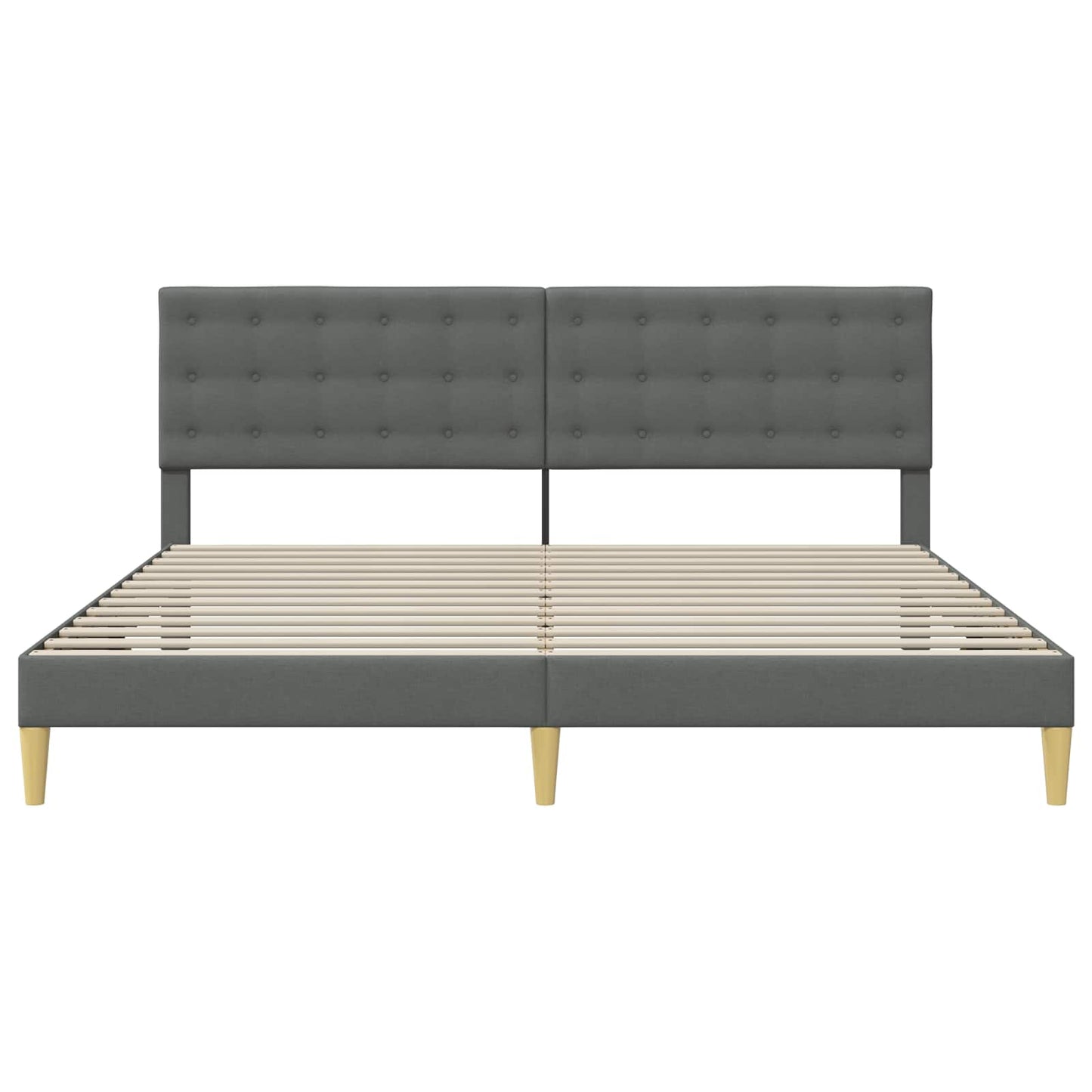 Bedframe met hoofdeinde Donkergrijs 180 x 200 cm Stof