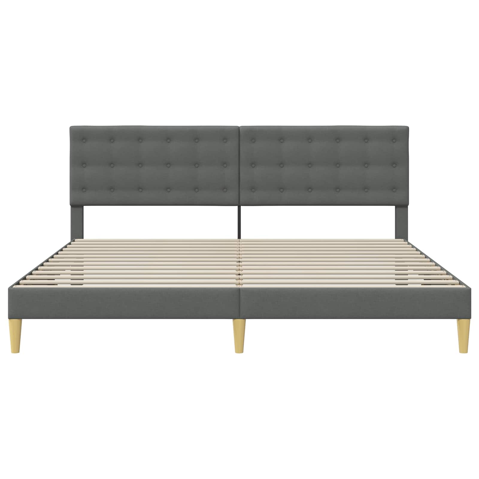 Bedframe met hoofdeinde Donkergrijs 180 x 200 cm Stof