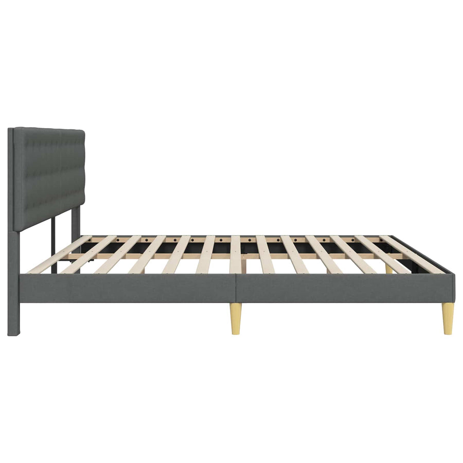 Bedframe met hoofdeinde Donkergrijs 180 x 200 cm Stof