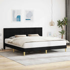 Bed Frame with Headboard Black 180 x 200 cm Fabric