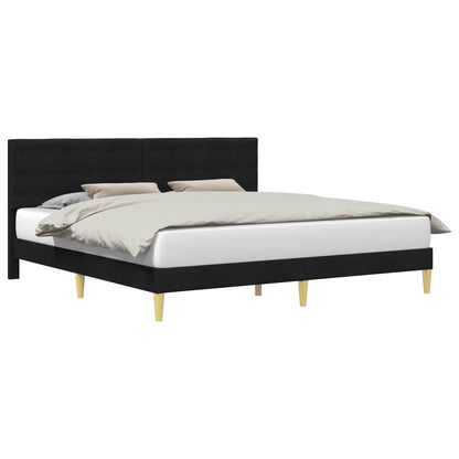 Bedframe met hoofdeinde Zwart 180 x 200 cm Stof