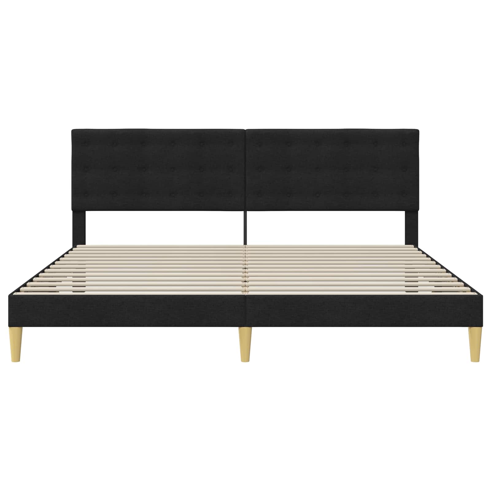 Bedframe met hoofdeinde Zwart 180 x 200 cm Stof
