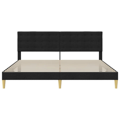 Bedframe met hoofdeinde Zwart 180 x 200 cm Stof