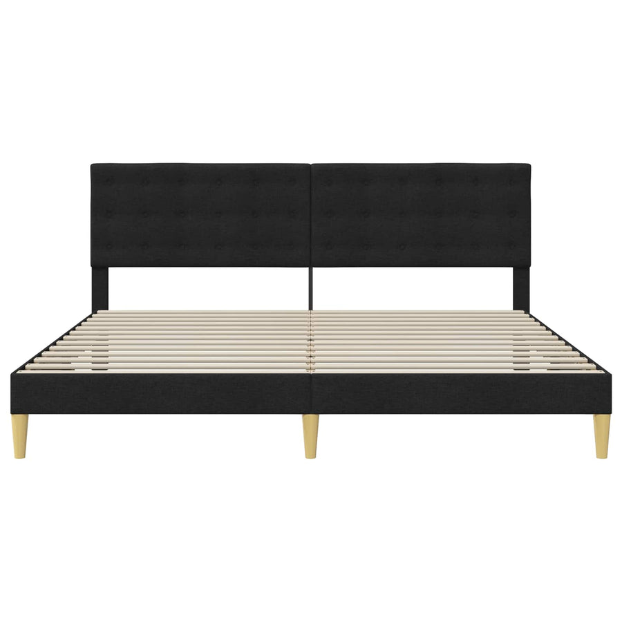 Bedframe met hoofdeinde Zwart 180 x 200 cm Stof