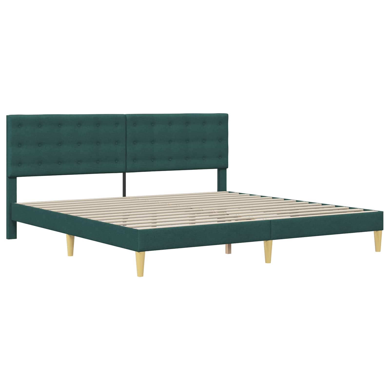 Bedframe met hoofdeinde Donkergroen 180 x 200 cm Stof