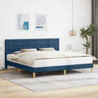 Bed Frame with Headboard Blue 180 x 200 cm Fabric