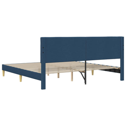 Bedframe met hoofdeinde Blauw 180 x 200 cm Stof