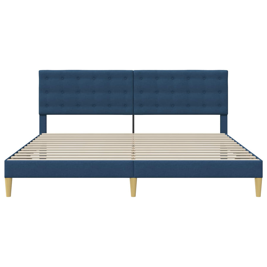 Bedframe met hoofdeinde Blauw 180 x 200 cm Stof