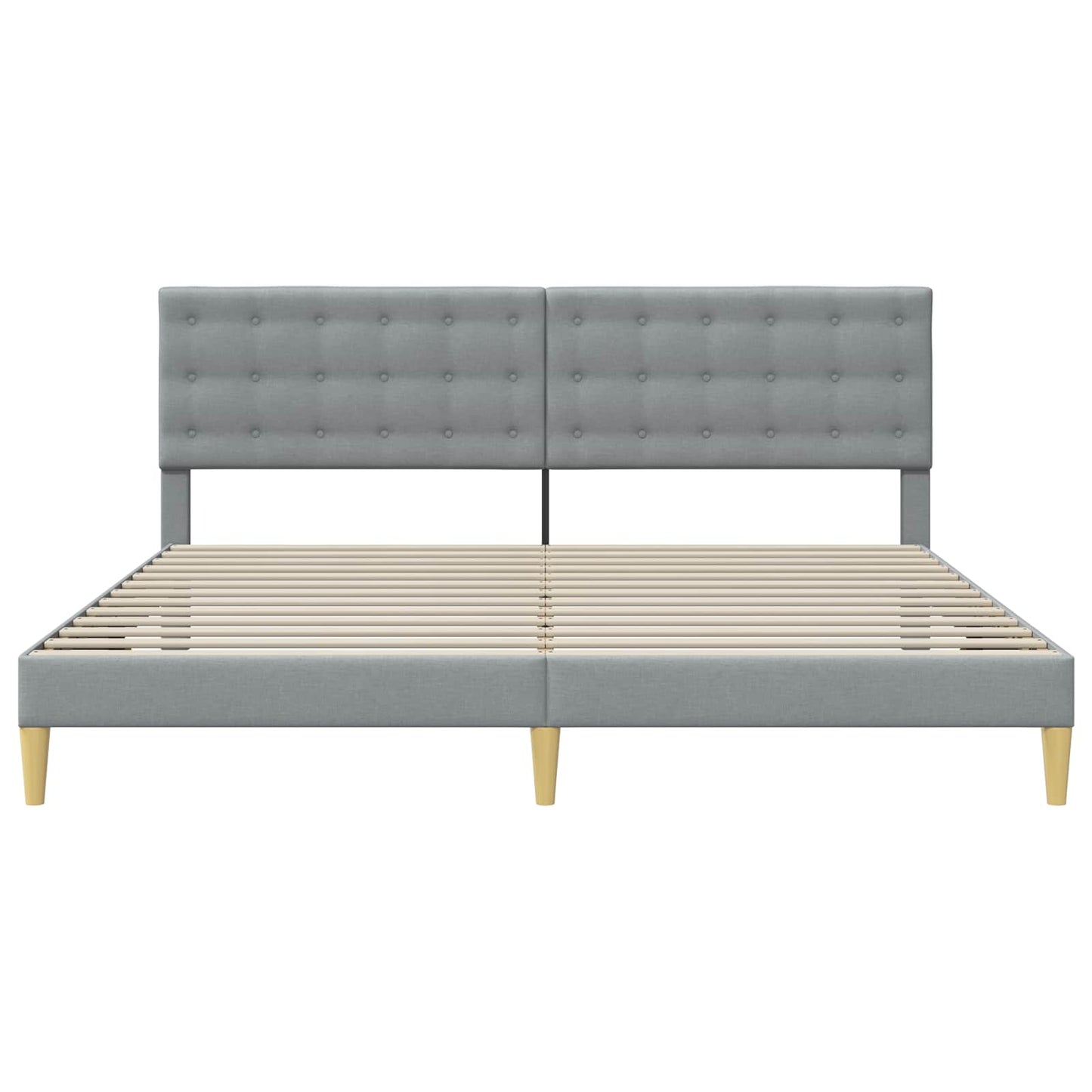Bedframe met hoofdeinde Lichtgrijs 200 x 200 cm Stof