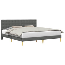 Bedframe met hoofdeinde Donkergrijs 200 x 200 cm Stof