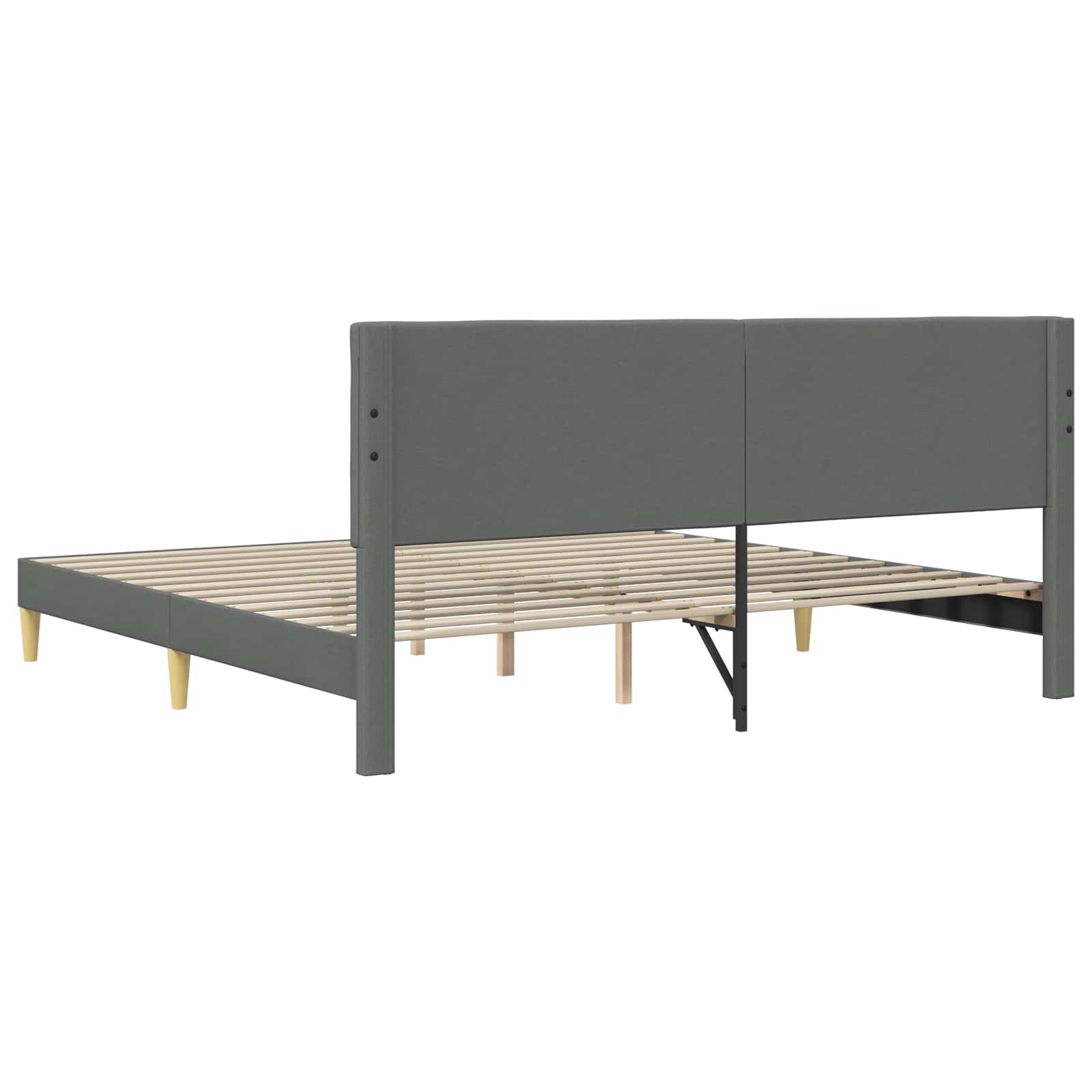 Bedframe met hoofdeinde Donkergrijs 200 x 200 cm Stof