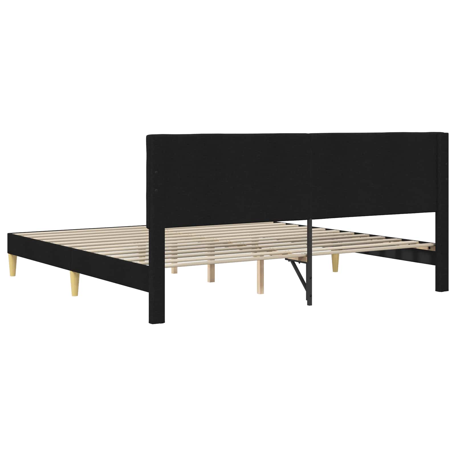 Bedframe met hoofdeinde Zwart 200 x 200 cm Stof