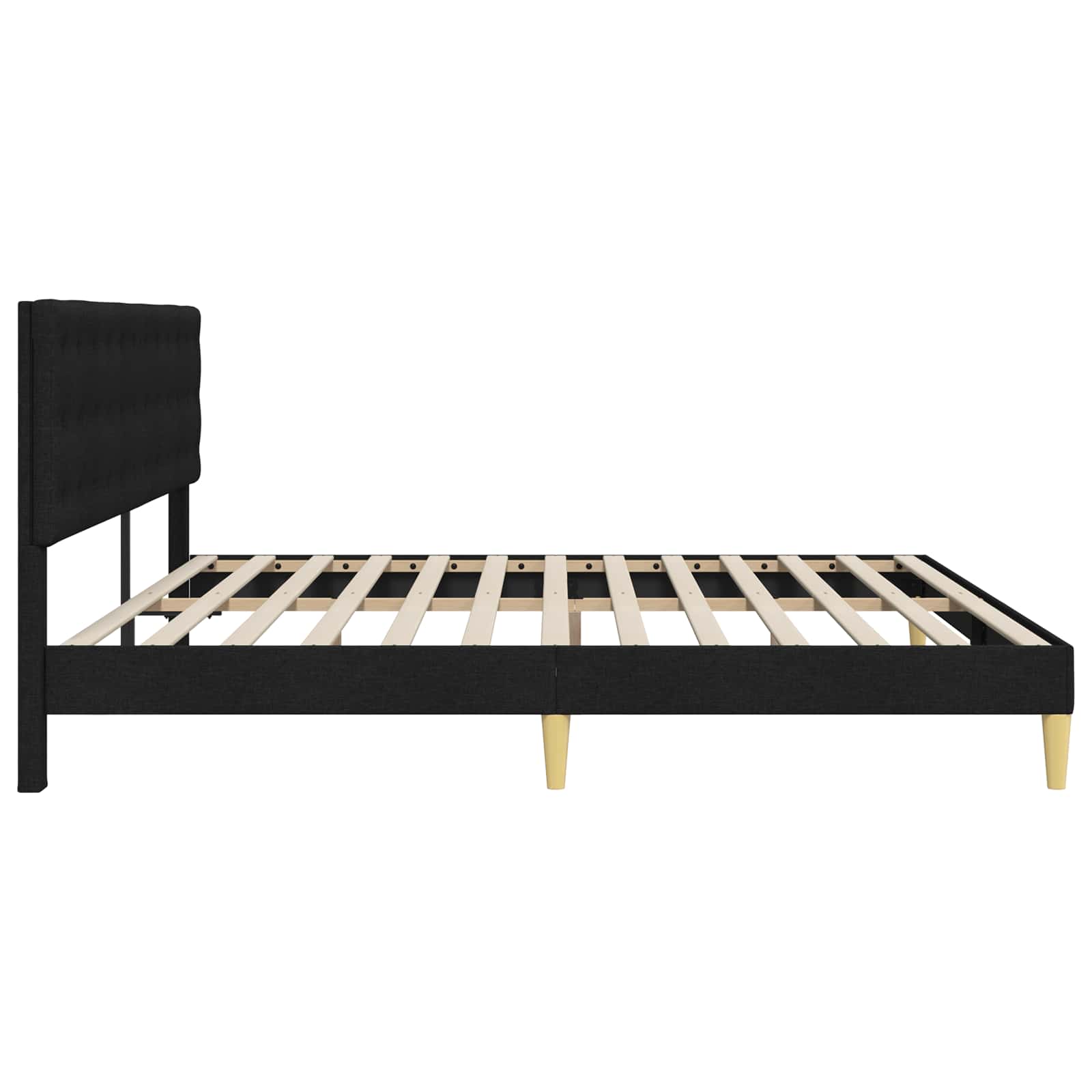 Bedframe met hoofdeinde Zwart 200 x 200 cm Stof
