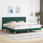 Bed Frame with Headboard Dark Green 200 x 200 cm Fabric