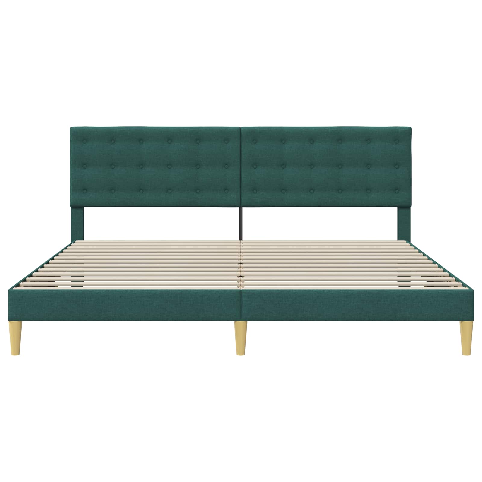 Bedframe met hoofdeinde Donkergroen 200 x 200 cm Stof