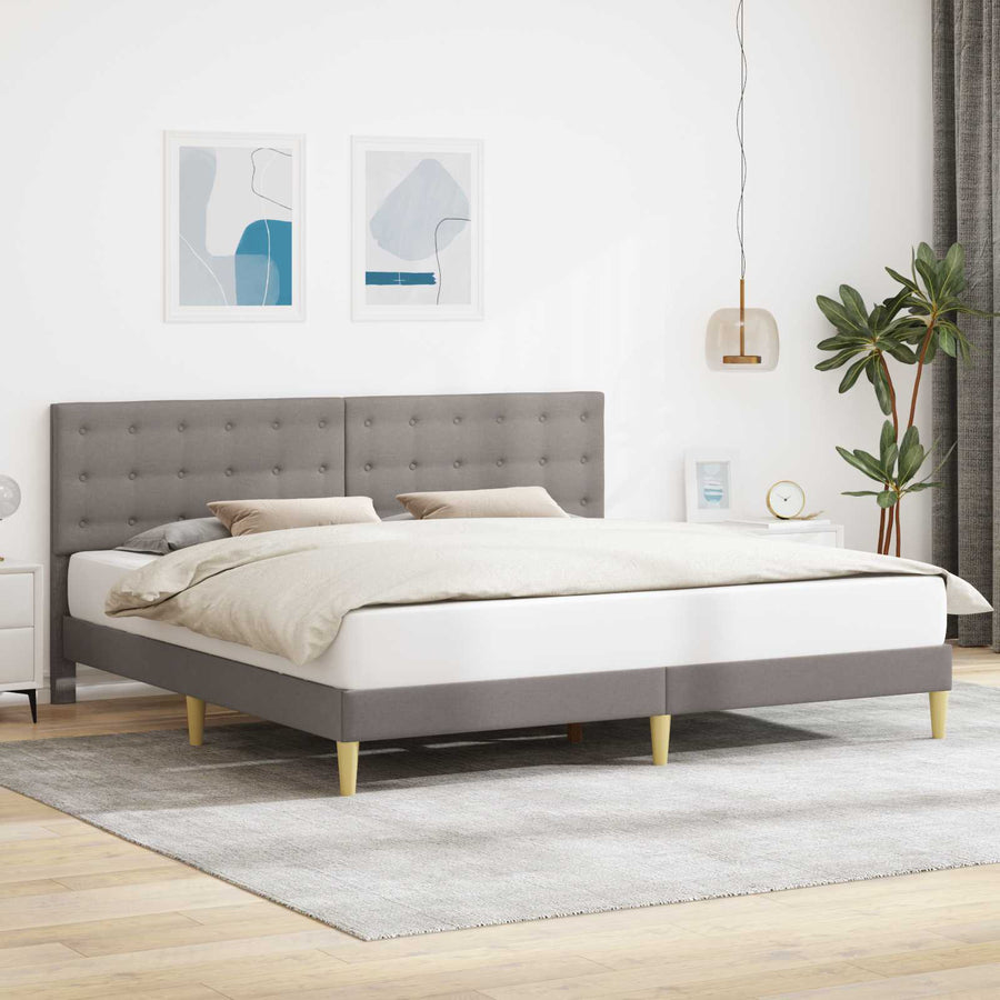 Bedframe met hoofdeinde Taupe 200 x 200 cm Stof